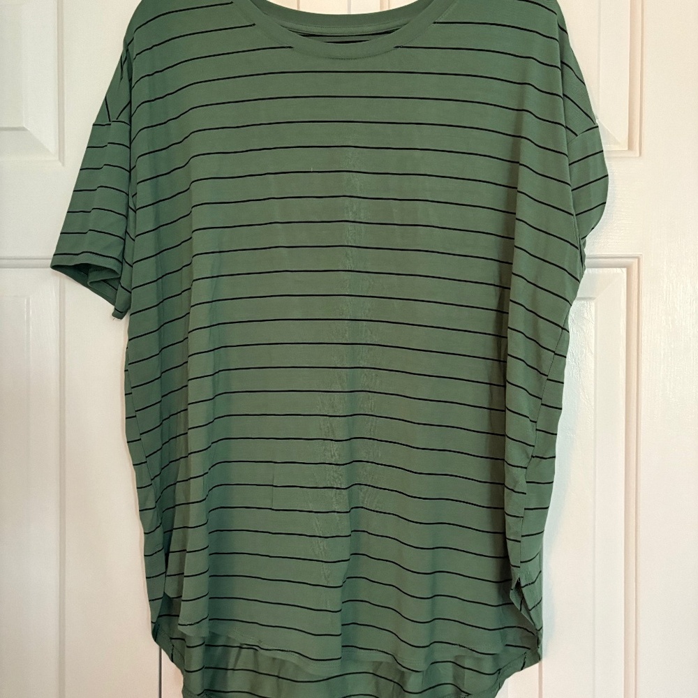 Green Stripe Loose Fit Top